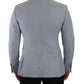 Blue Cotton Linen Slim Fit Jacket Coat Blazer