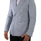 Blue Cotton Linen Slim Fit Jacket Coat Blazer