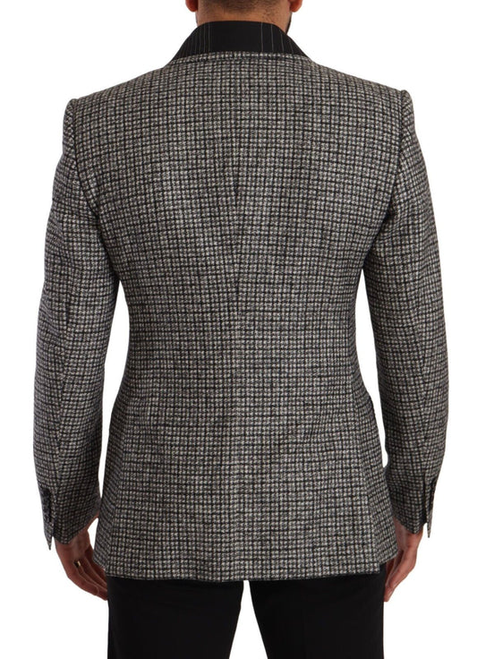 Elegant Slim Fit Tweed Two-Button Blazer