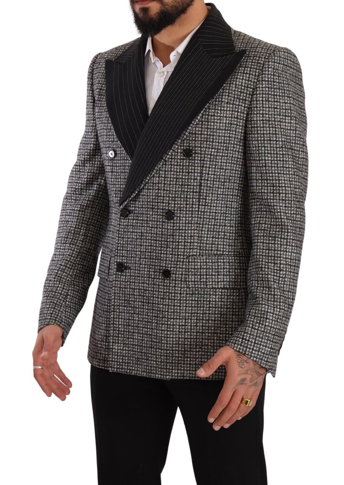Elegant Slim Fit Tweed Two-Button Blazer