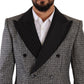 Elegant Slim Fit Tweed Two-Button Blazer