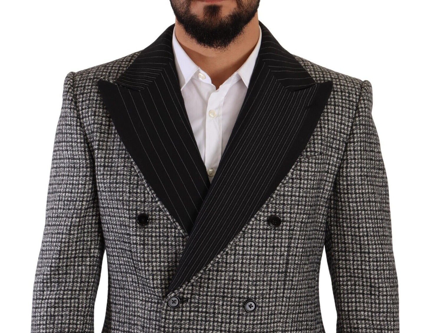 Elegant Slim Fit Tweed Two-Button Blazer