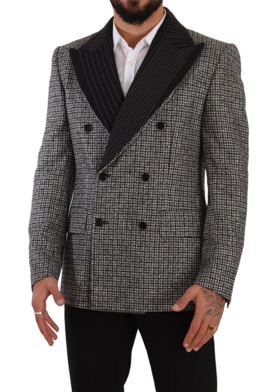 Elegant Slim Fit Tweed Two-Button Blazer