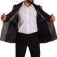 Elegant Slim Fit Tweed Two-Button Blazer