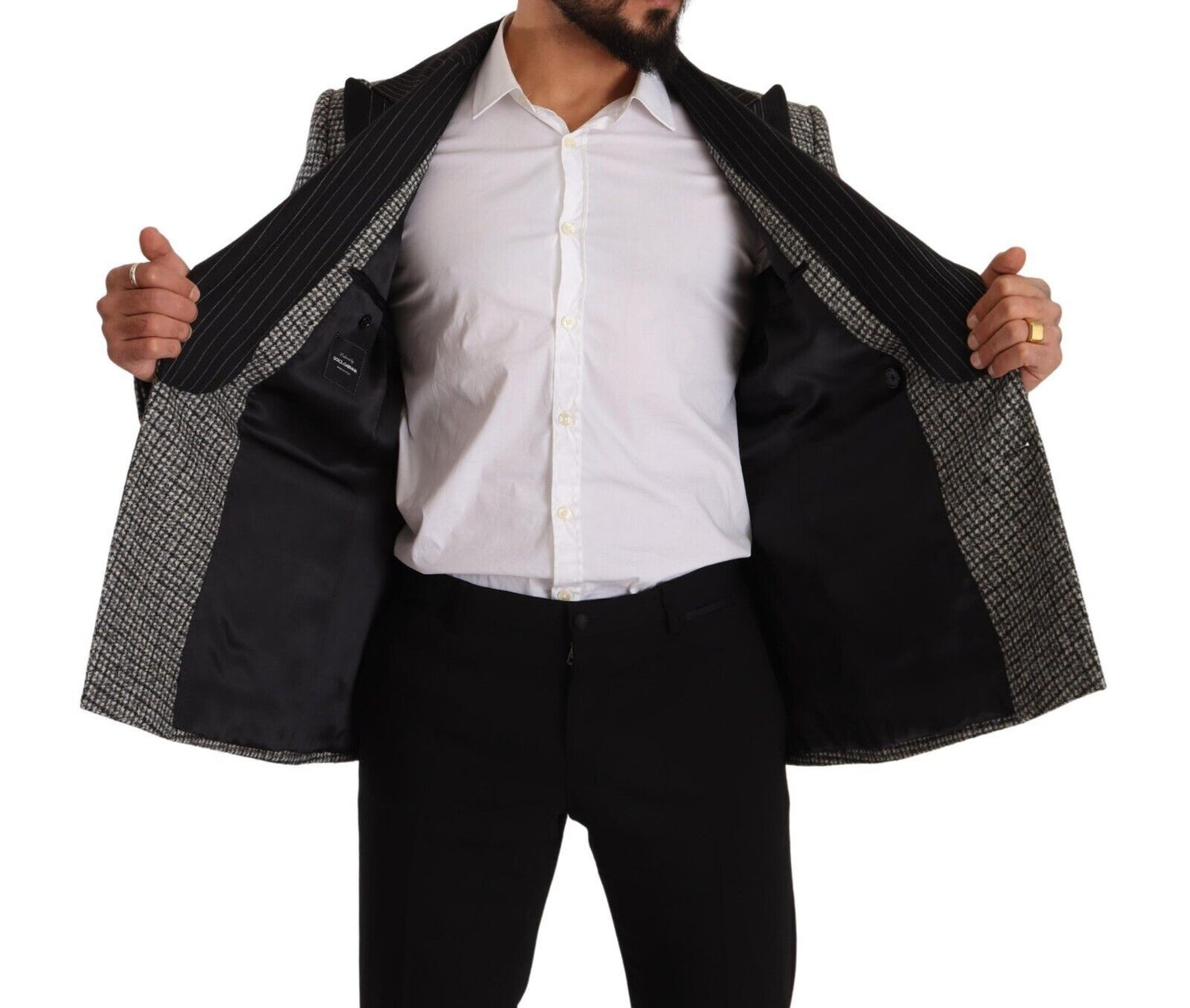 Elegant Slim Fit Tweed Two-Button Blazer