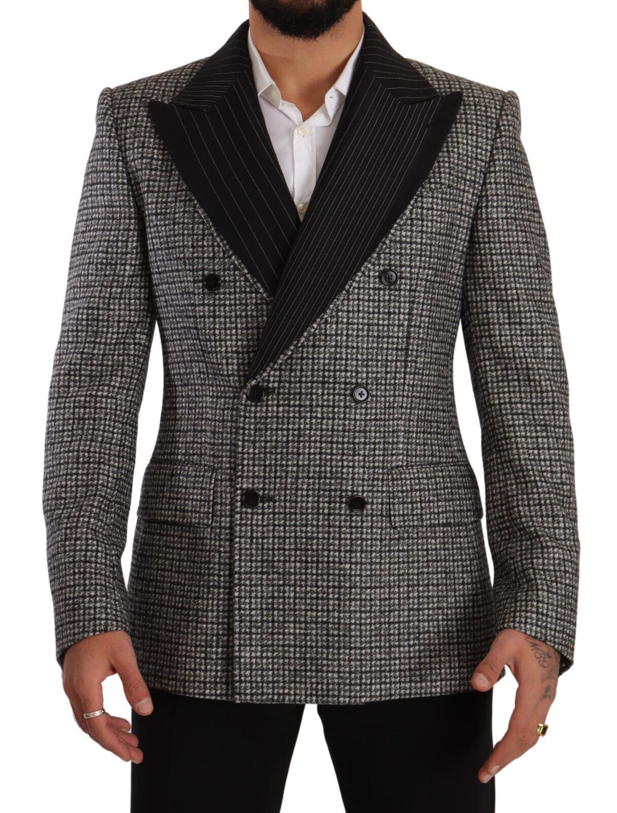 Elegant Slim Fit Tweed Two-Button Blazer