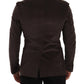 Elegant Velvet Slim Fit Blazer in Brown