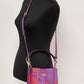Mollie 22 Small Pebbled Leather Floral Print Bucket Handbag Purse