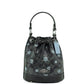 Dempsey 15 Small Snowflake Print Graphite Coated Canvas Bucket Bag