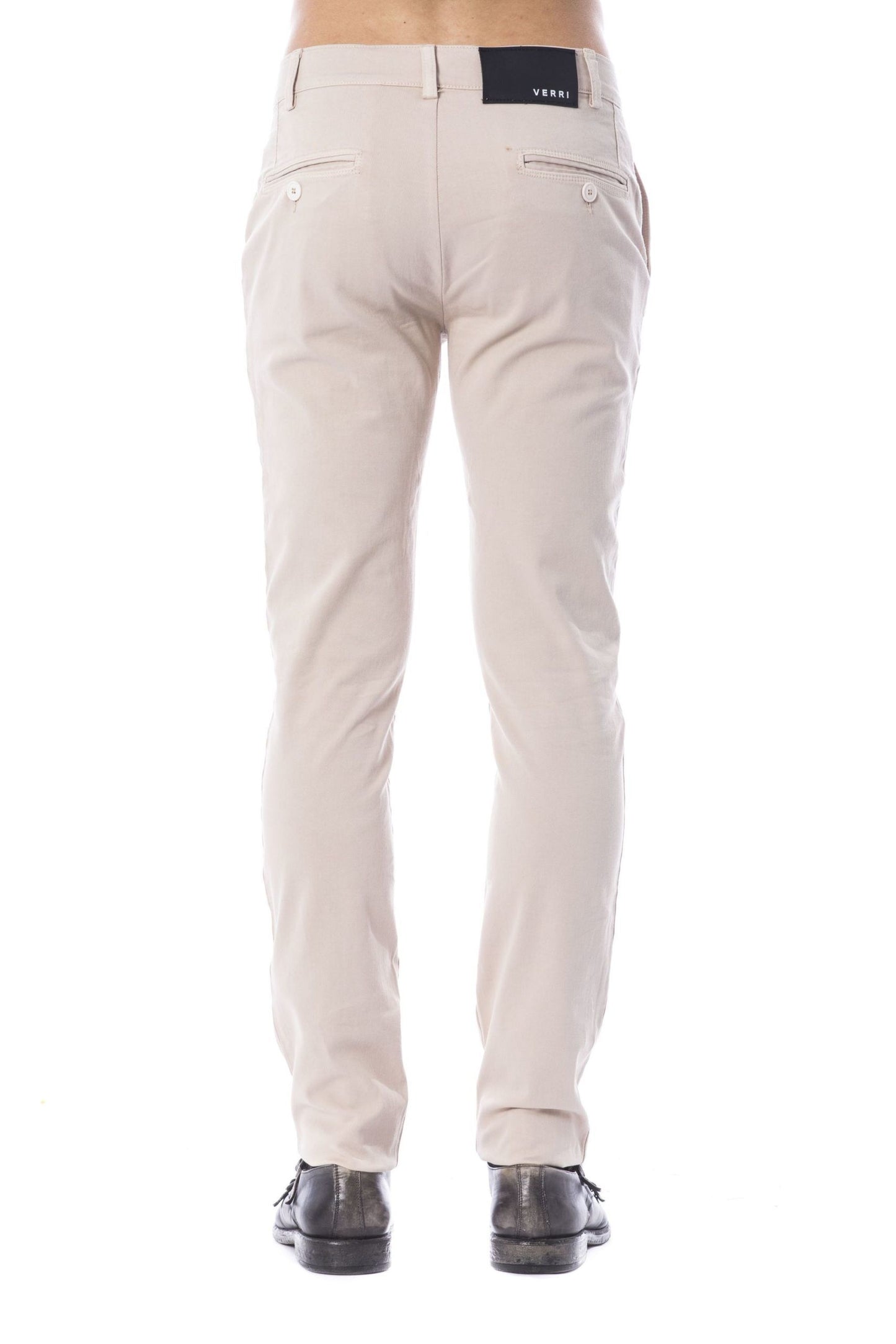 Beige Cotton Men Pant