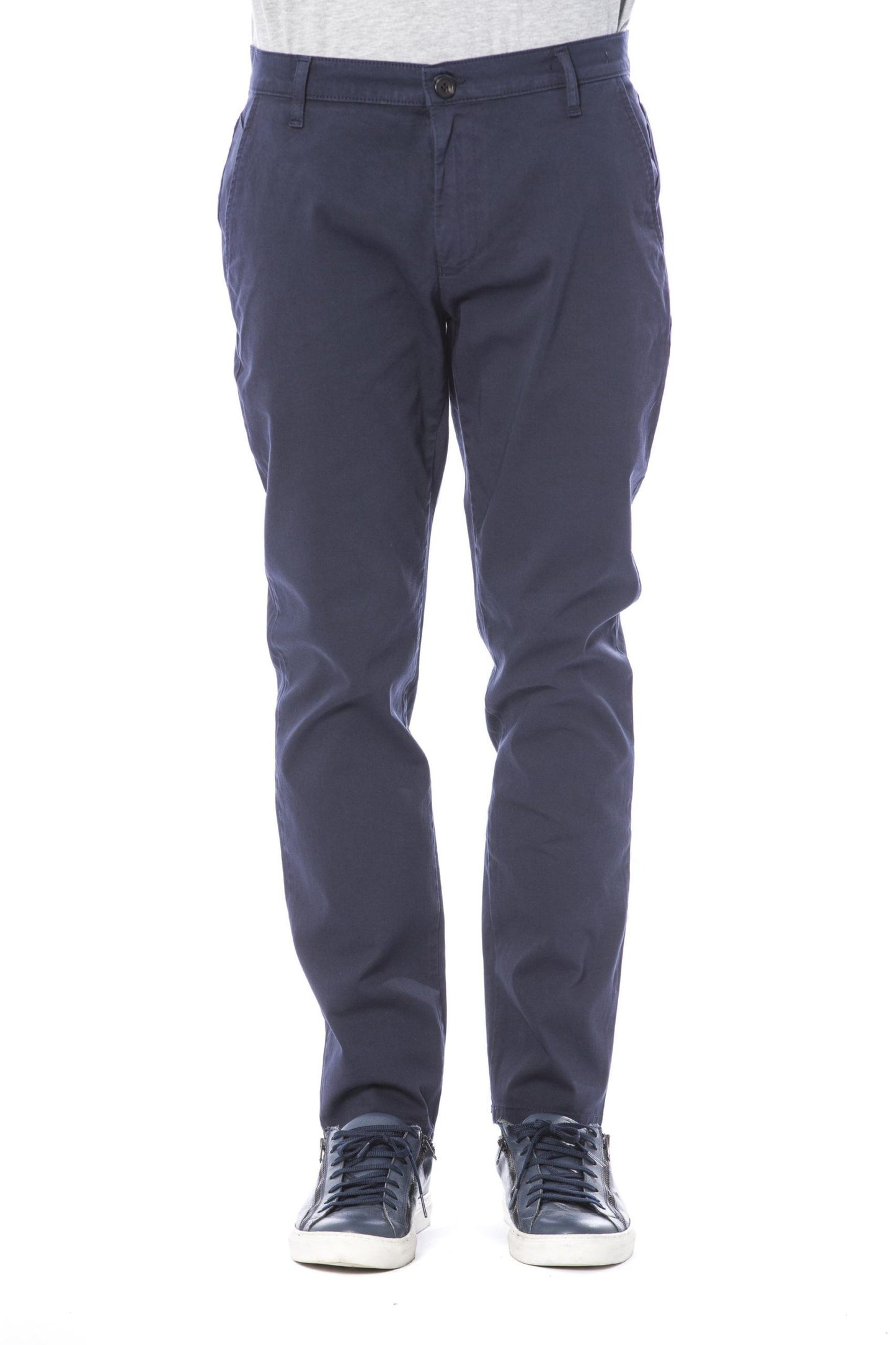 Blue Cotton Men Chino Pant