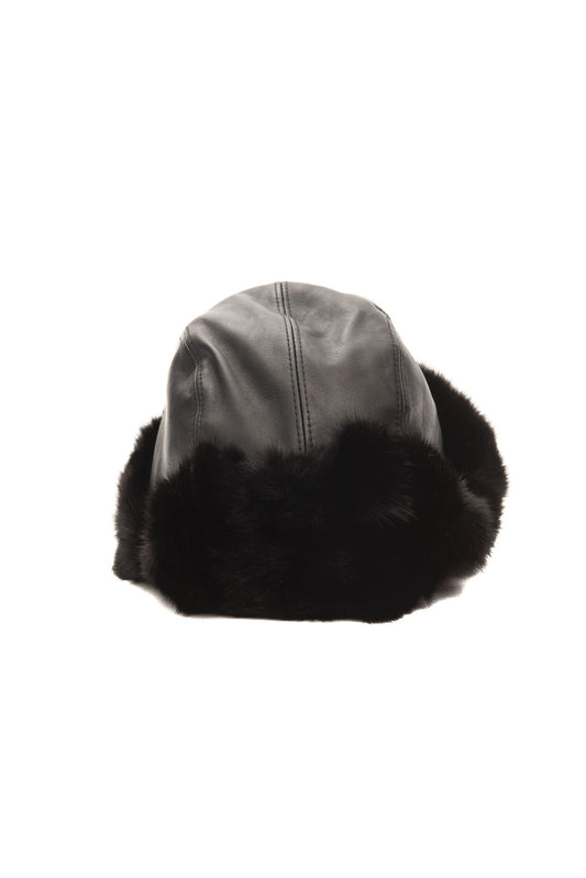 Black Leather Men Hat