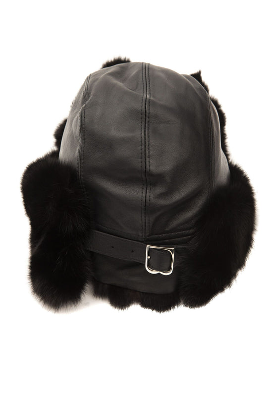 Black Leather Men Hat