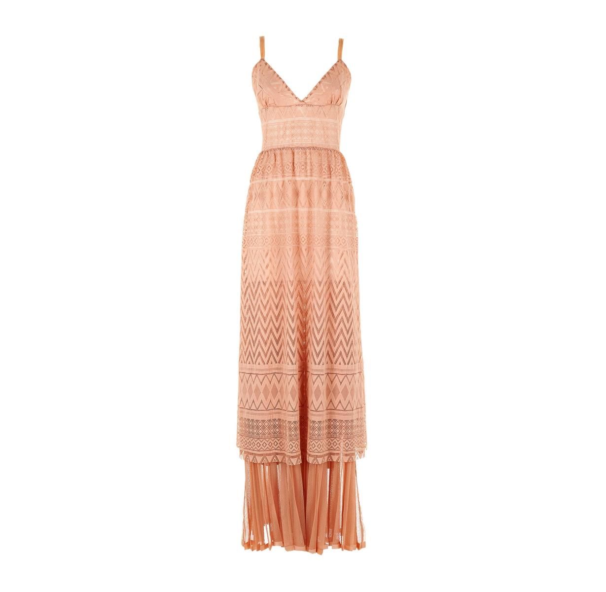 Pink Polyester Women Dress