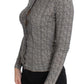 Elegant Black and White Wool Cardigan