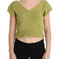 Elegant Green Knitted Vest Sweater