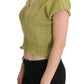 Elegant Green Knitted Vest Sweater