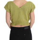 Elegant Green Knitted Vest Sweater