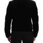 Sleek Black Cotton Biker Jacket