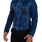 Elegant Denim Jacket with Crown Embroidery