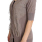 Elegant Purple Cotton Lace Cardigan Sweater