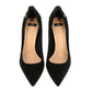 Black Leather Women Pump