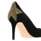 Black Leather Women Pump