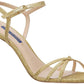 Glimmering Gold Glitter Ankle Strap Heels