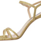 Glimmering Gold Glitter Ankle Strap Heels