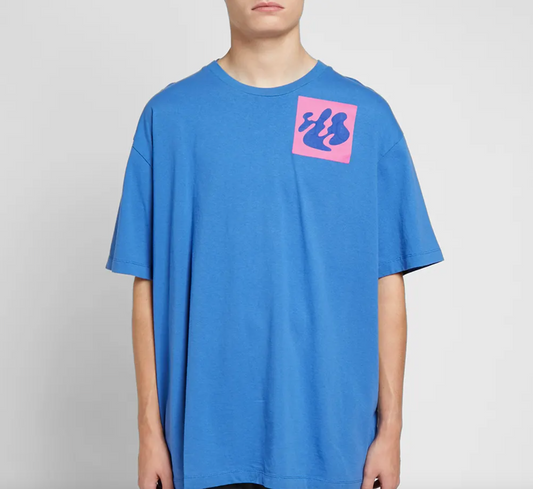 Blue Cotton Men T-Shirt