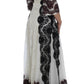 Floral Lace Silk Blend Maxi Dress