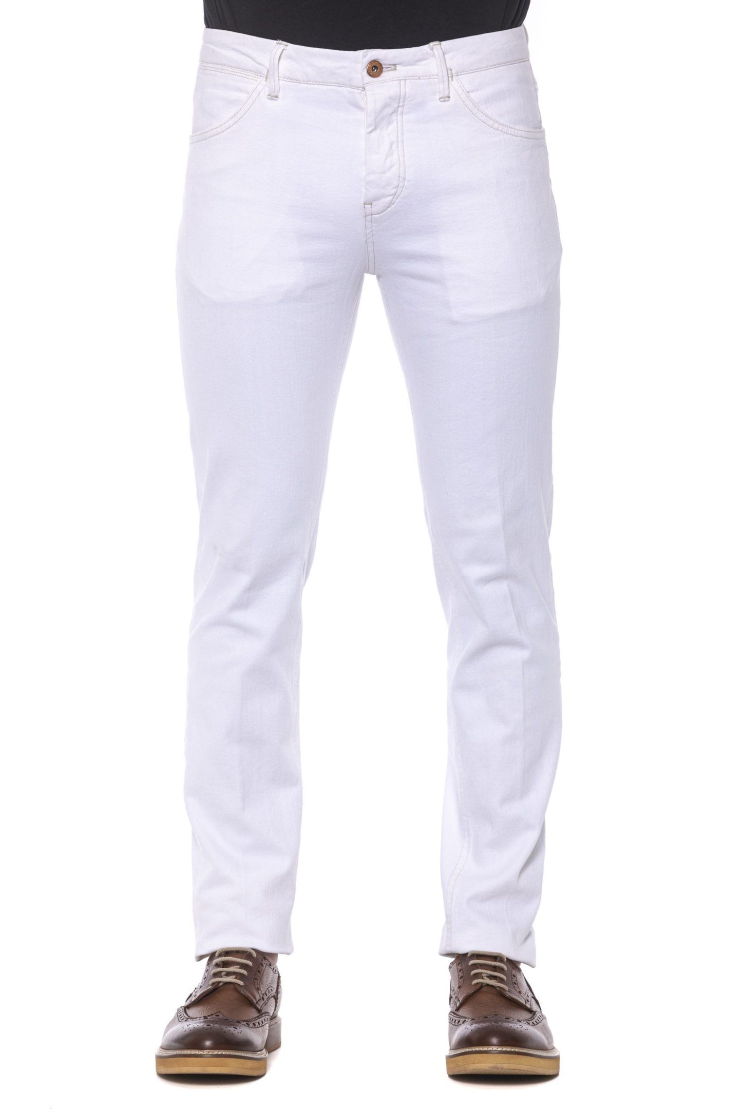 White Cotton Men Trouser