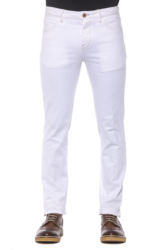 White Cotton Men Trouser