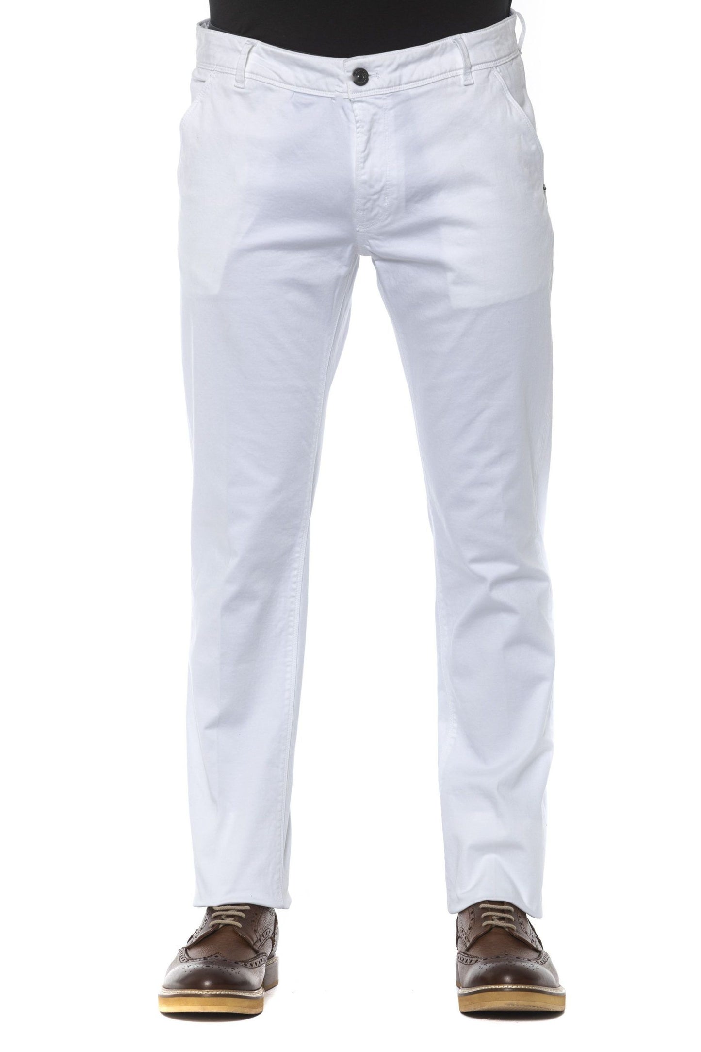 White Cotton Men Trouser
