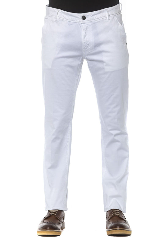 White Cotton Men Trouser