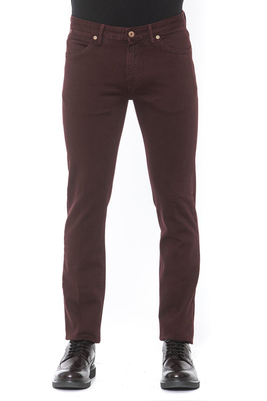 Burgundy Cotton Men Trouser