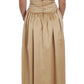 Beige Crystal Embellished Full Length Dress