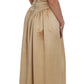 Beige Crystal Embellished Full Length Dress