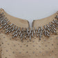 Beige Crystal Embellished Full Length Dress