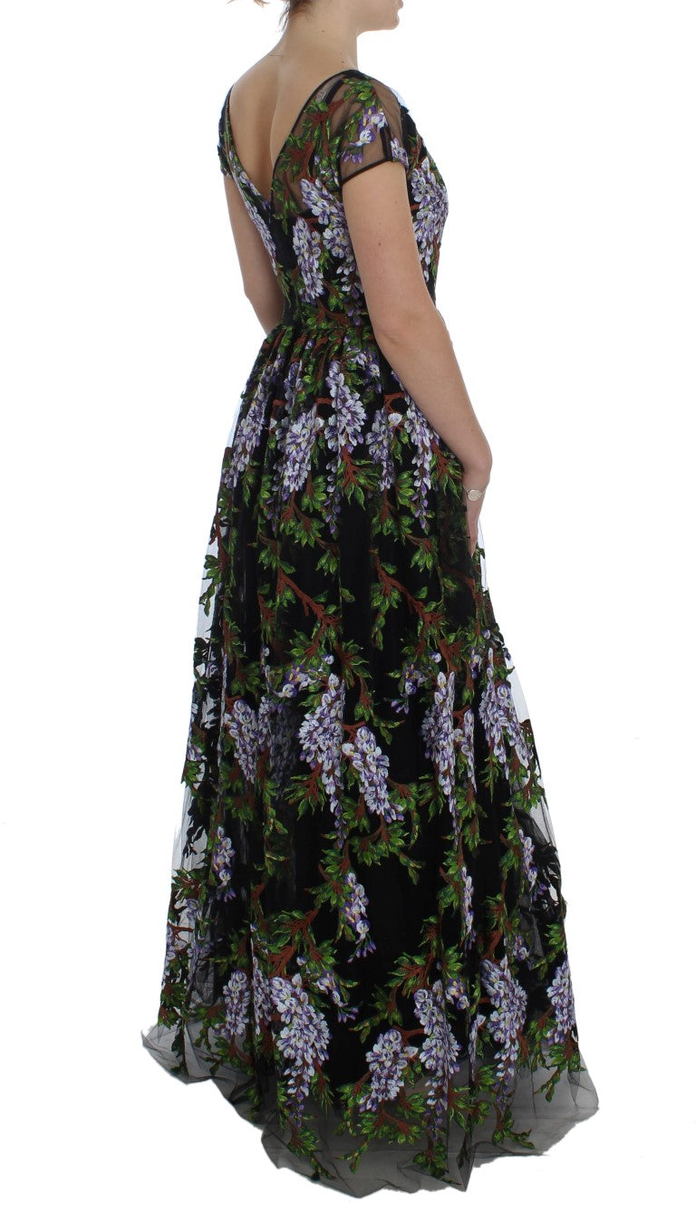 Floral Embroidered Maxi Dress - Full Length Elegance