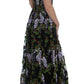 Floral Embroidered Maxi Dress - Full Length Elegance