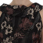 Elegant Floral Jacquard Full Length Dress
