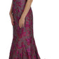 Elegant Floral Brocade Silk Gown