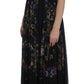 Multicolor Rose & Key Print Maxi Dress with Crystal