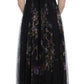 Multicolor Rose & Key Print Maxi Dress with Crystal