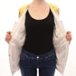 Elegant White & Gold Leather Jacket