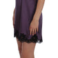 Elegant Purple Silk Lace Chemise Dress