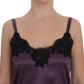 Elegant Purple Silk Lace Chemise Dress