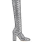 Gray Leather Women Boot