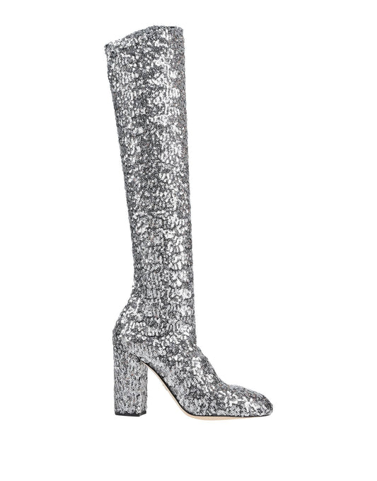 Gray Leather Women Boot